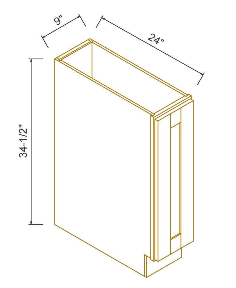 RTA Solid Wood Newtown Base Tray Cabinet Origami White for Kitchen, Bathroom & Laundry storage, 1 Door 1 Shelf