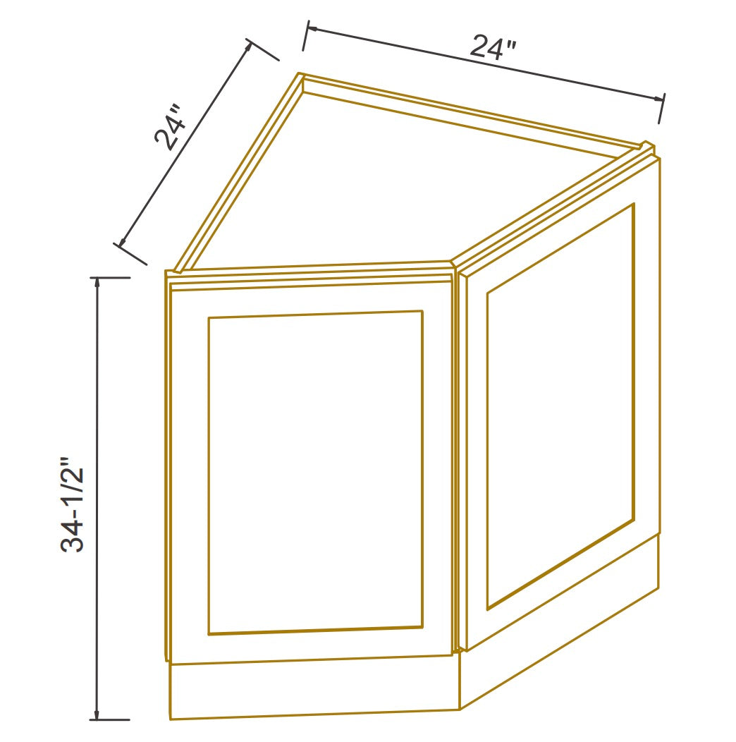 RTA Solid Wood Shaker Base End Cabinets Pebble Gray Kitchen, Bathroom & Laundry Room Storage