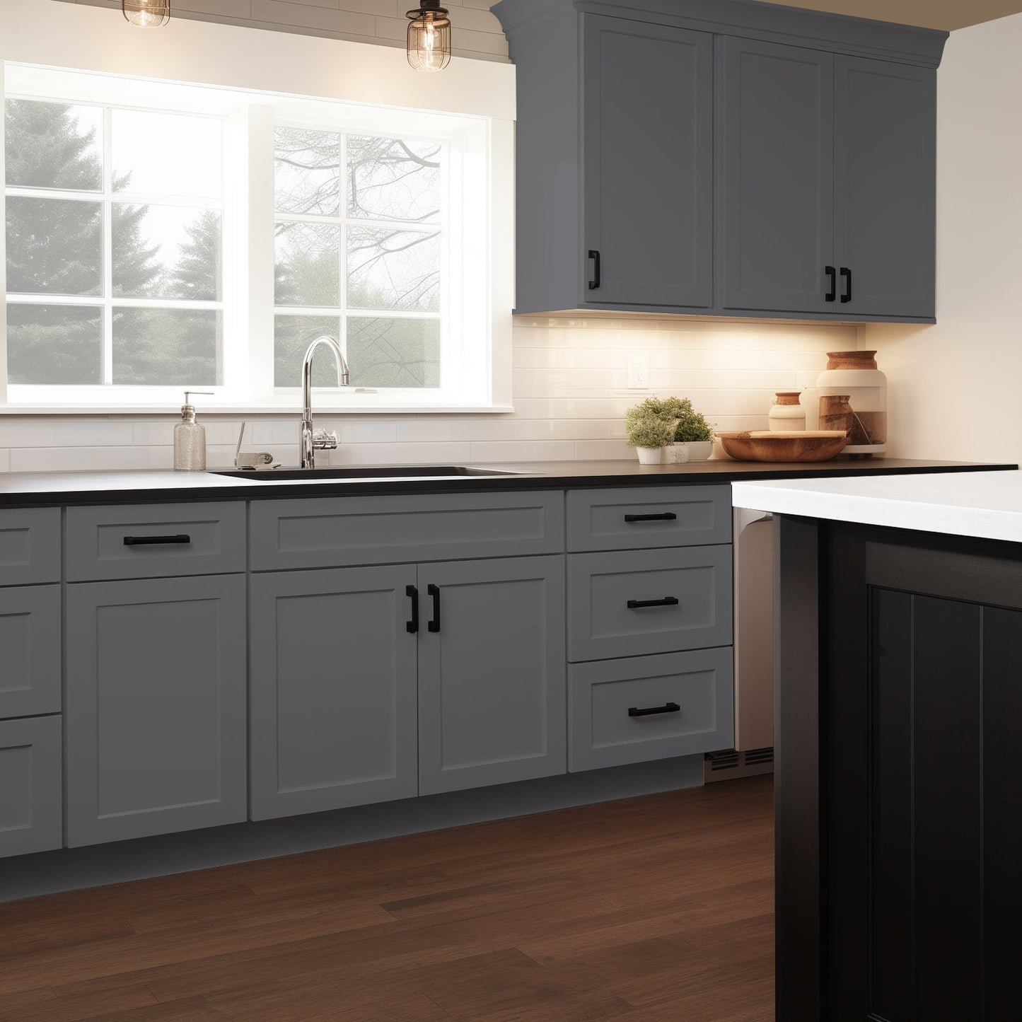 RTA Shaker Solid Wood Wall Cabinet Pebble Gray for Kitchen, Bathroom & Laundry Storage
