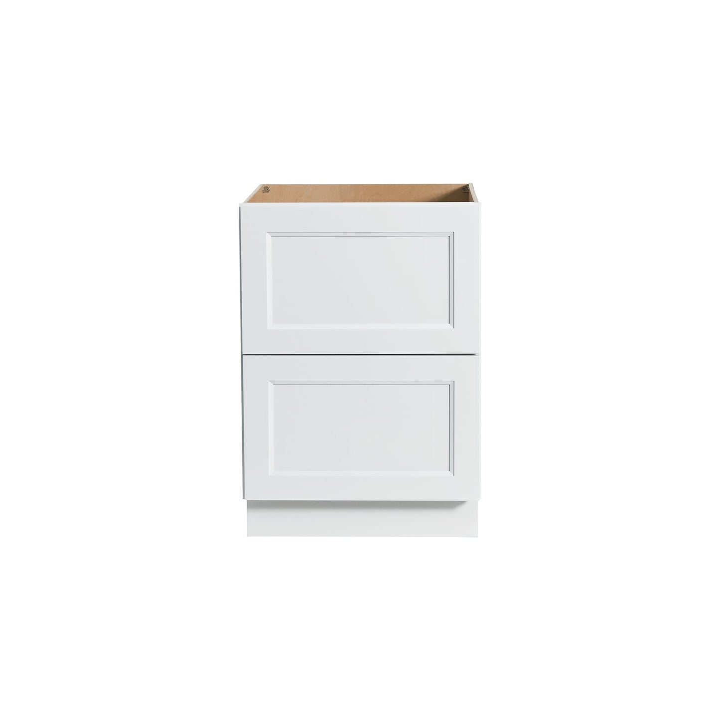 RTA Solid Wood Escada Two Drawer Base Cabinet White for Kitchen, Bathroom & Laundry storage