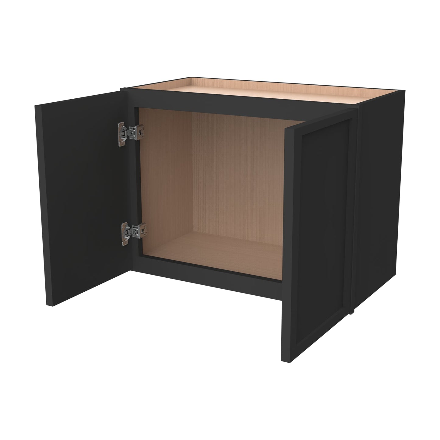 RTA Newtown Solid Wood Double Door Wall Cabinets Charcoal Black for Kitchen Bathroom and Laundry Storage