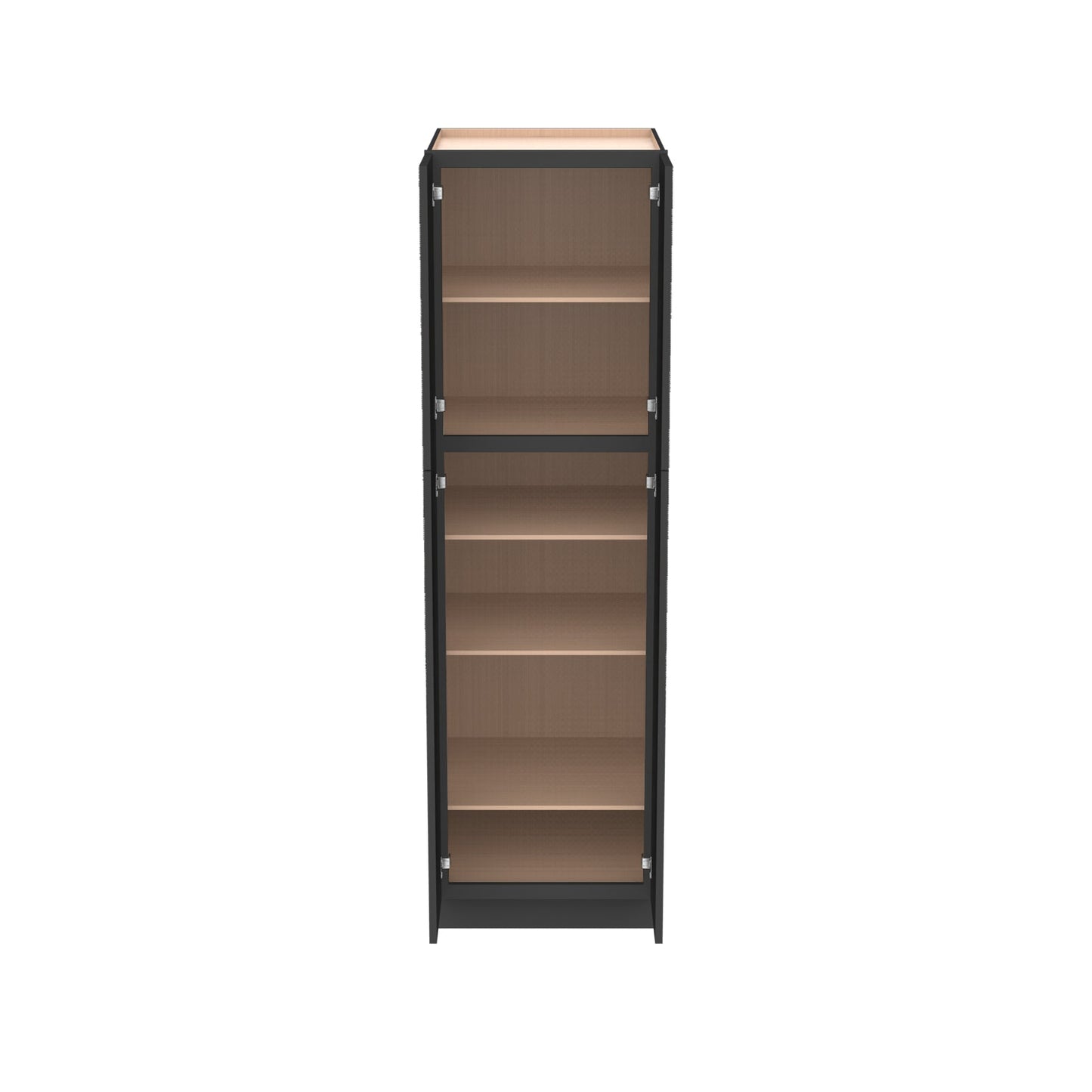 RTA Newtown Charcoal Black Solid Wood Wall Pantry Cabinet for Kitchen Storage