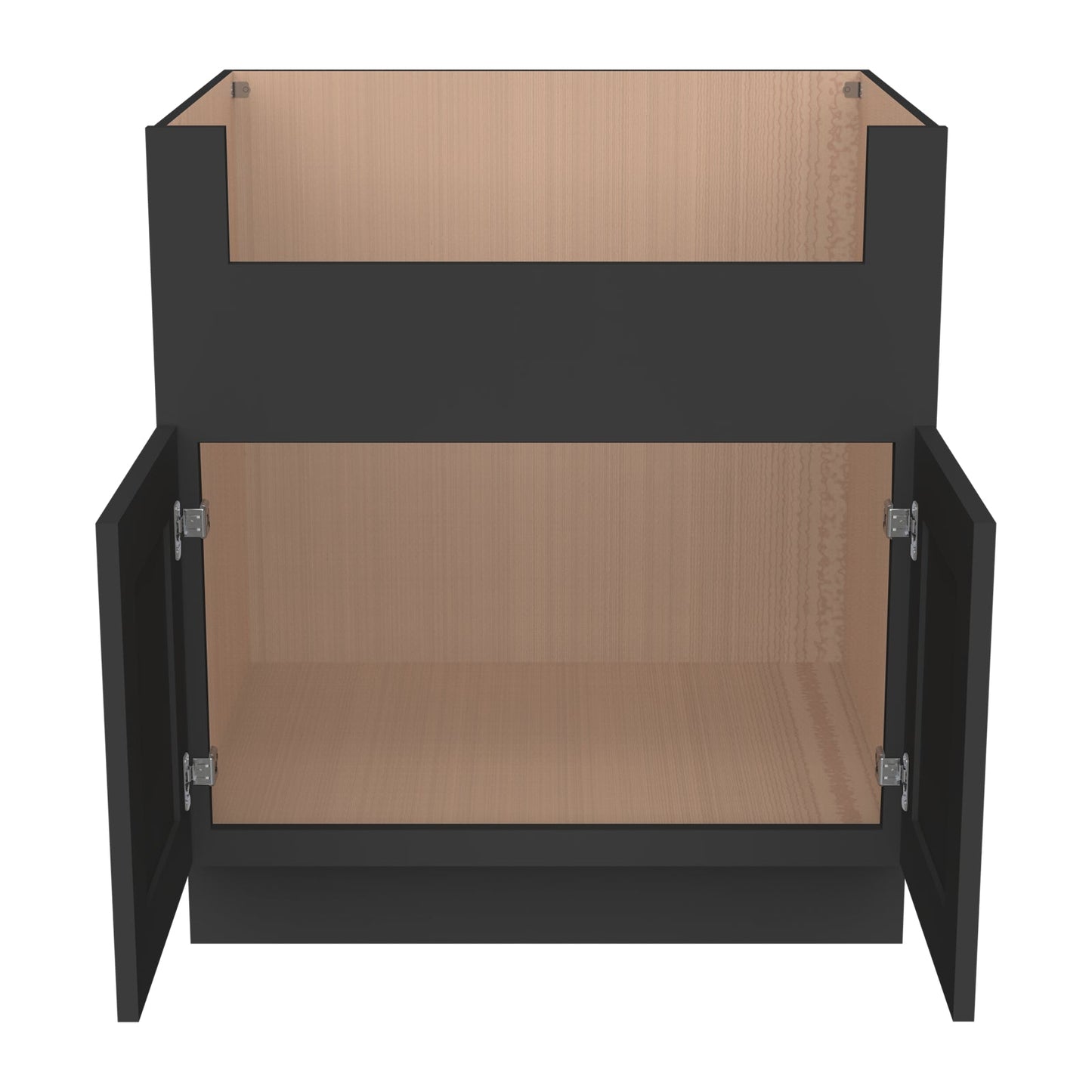 RTA Shaker Solid wood Charcoal Black Farm Sink Base Cabinet (2 Butt Door)