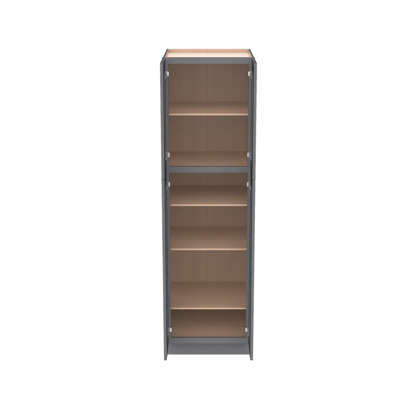 RTA Shaker Pebble Gray Solid Wood Wall Pantry Cabinet for Kitchen Storage