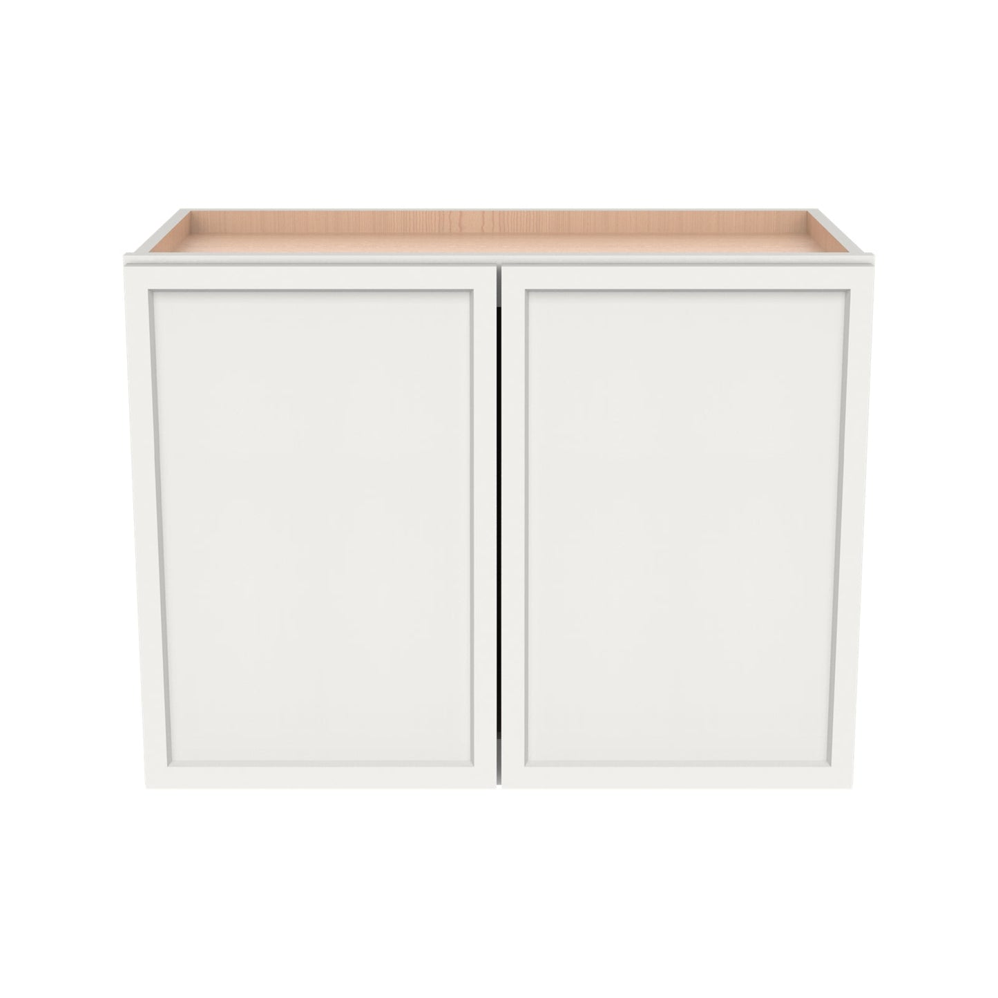 RTA Newtown Solid Wood Double Door Wall Cabinets Origami White for Kitchen Bathroom and Laundry Storage