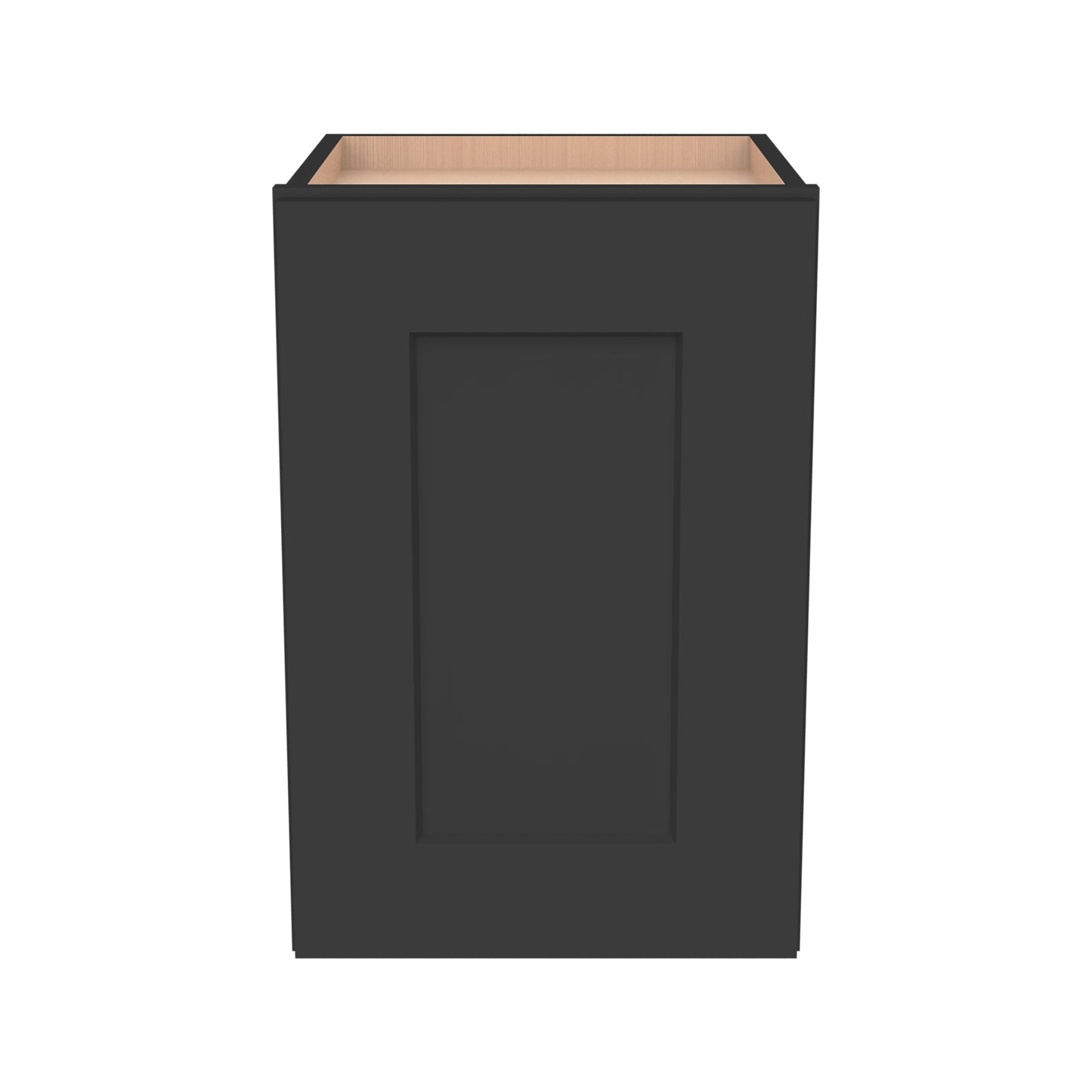 RTA Shaker Solid Wood Wall Cabinet Charcoal Black for Kitchen, Bathroom & Laundry Storage