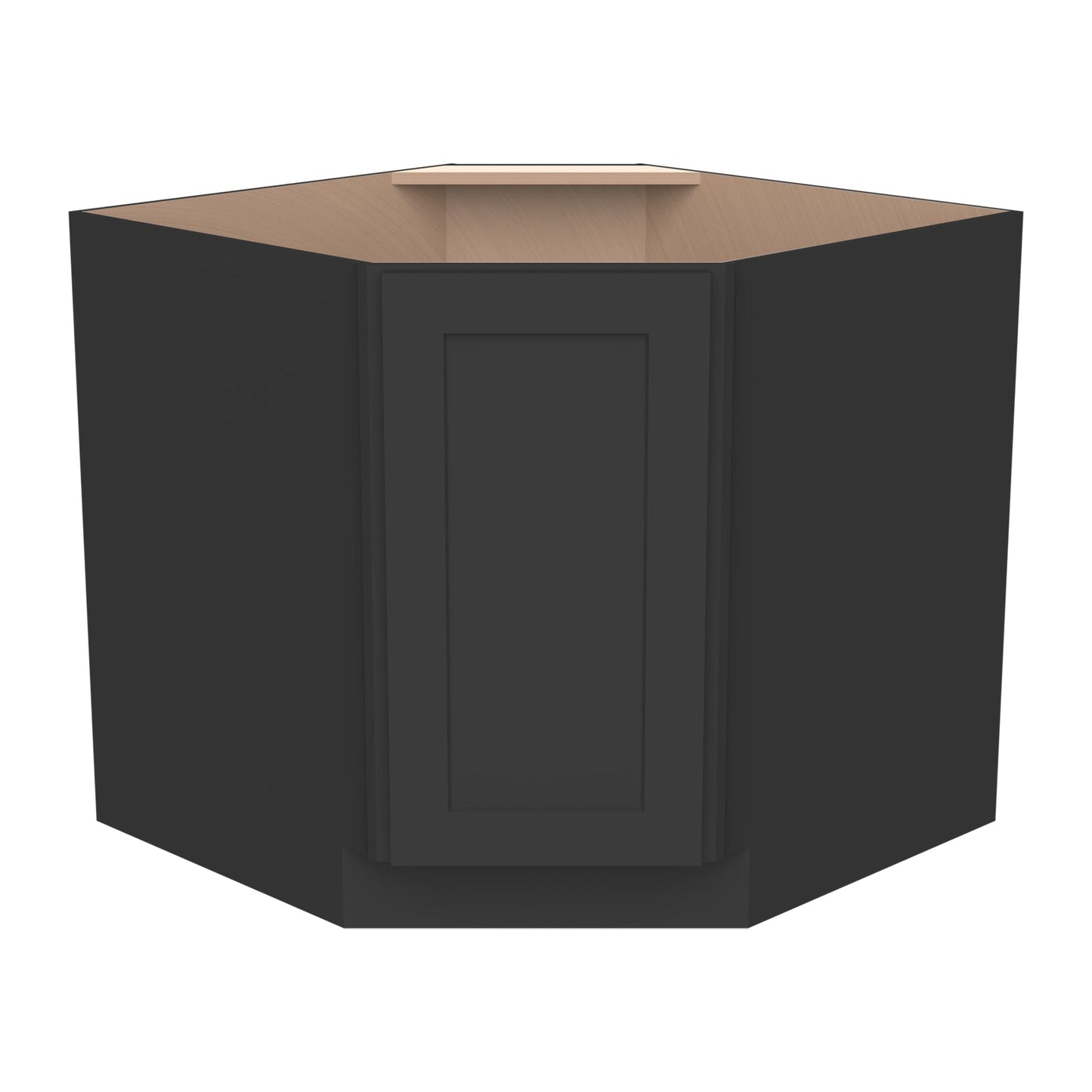 RTA Shaker Solid wood Corner Sink Base Cabinet Charcoal Black