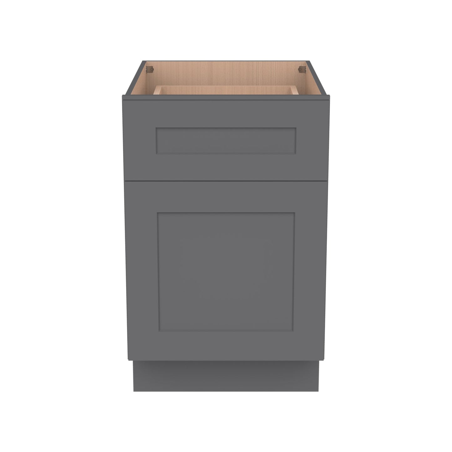 RTA Shaker Solid Wood Waste Basket Base Cabinet Pebble Gray for Kitchen, Bathroom & Laundry Storage