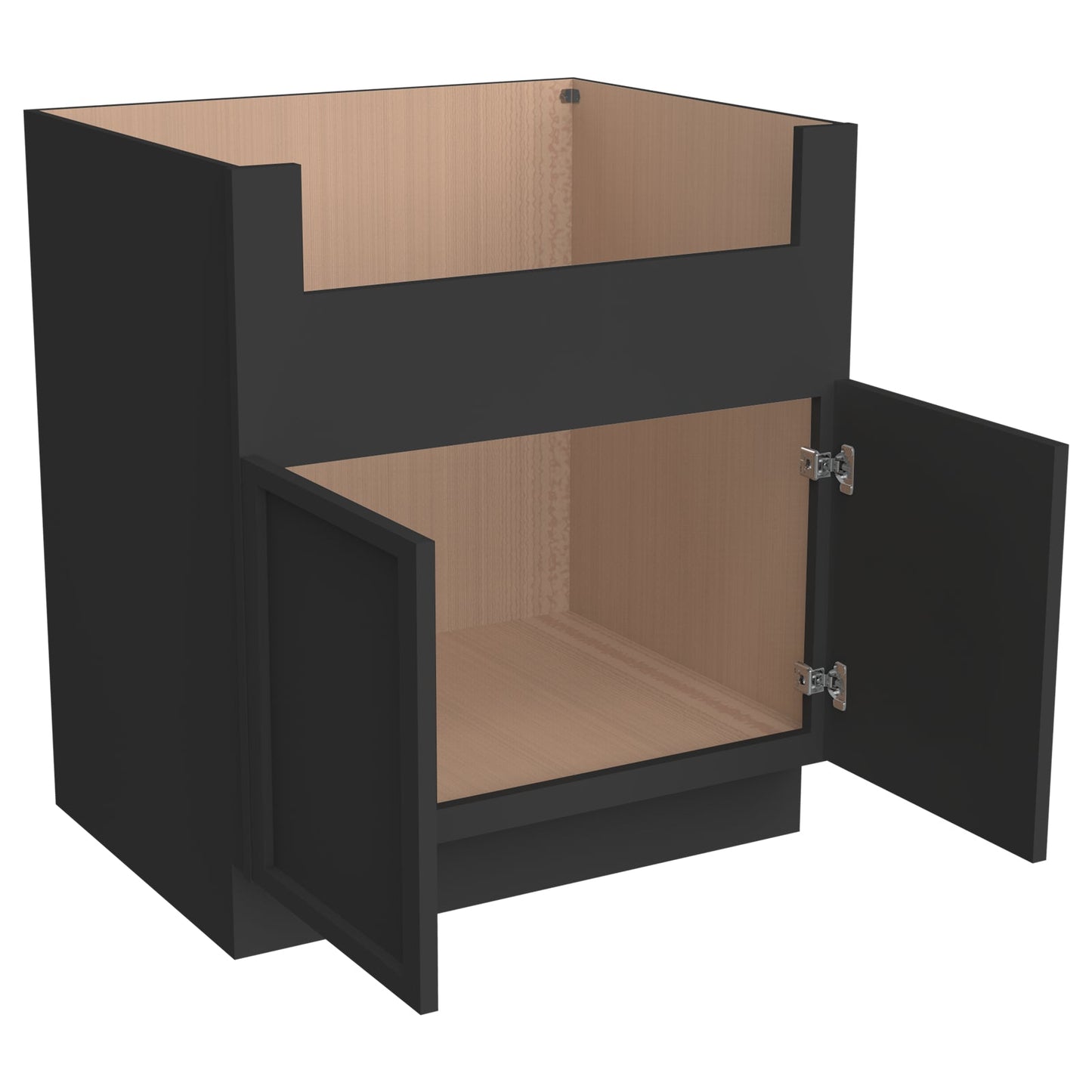 Newtown Solid wood Charcoal Black RTA Farm Sink Base Cabinet (2 Butt Door)