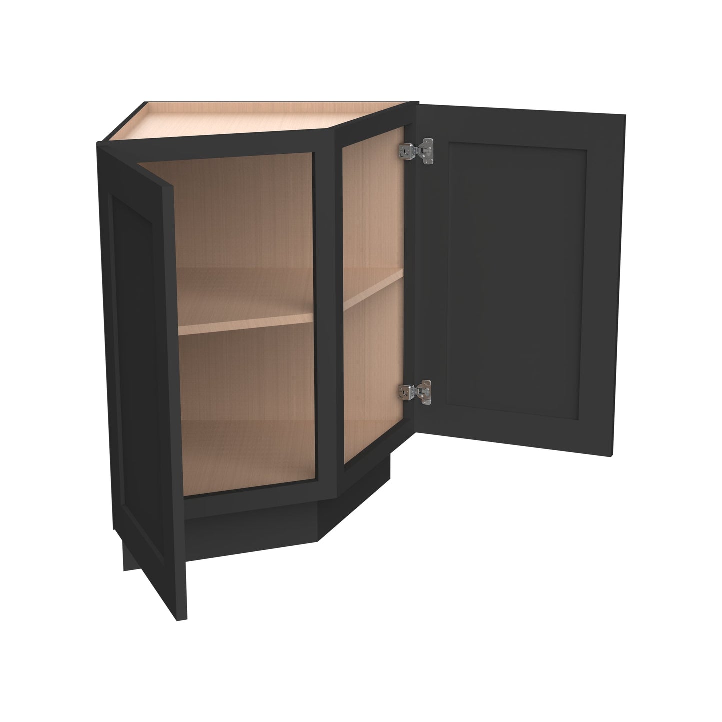 RTA Solid Wood Shaker Base End Cabinets Charcoal Black Kitchen, Bathroom & Laundry Room Storage