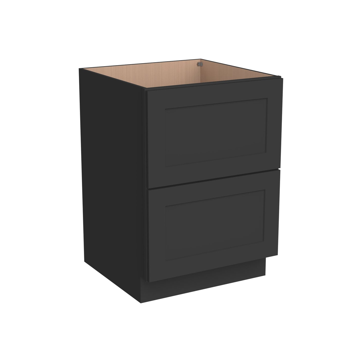 RTA Solid Wood Shaker Two Drawer Base Cabinet Charcoal Black for Kitchen, Bathroom & Laundry storage