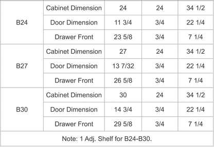 RTA Solid Wood Escada Kitchen/Living Room Base Cabinet with 1 Drawer 1 Shelf and 2 Doors