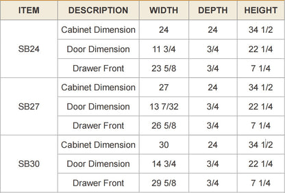 RTA Solid Wood Shaker Sink Base Cabinet Pebble Gray  for Kitchen Bathroom Storage with 2 Doors and 1 False Drawer Front