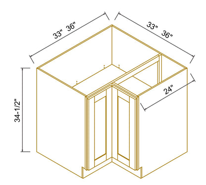 RTA Solid Wood Escada Lazy Susan Base Corner Cabinet for Kitchen Storage