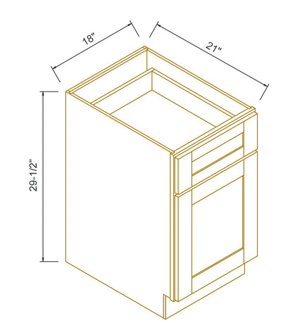 RTA Solid Wood Shaker Drawer Base Cabinet Pebble Gray for Kitchen, Bathroom & Laundry storage