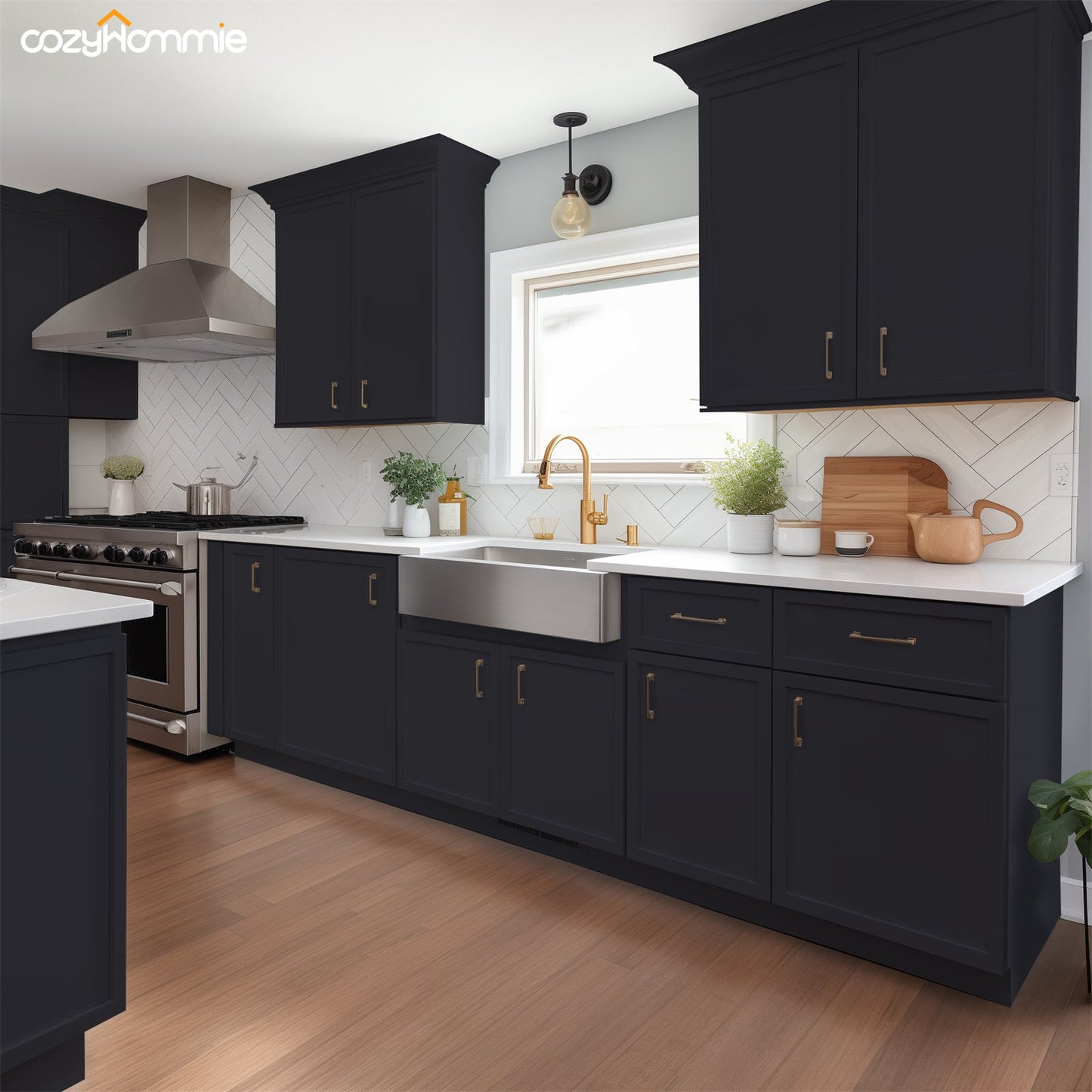 RTA Solid Wood Shaker Three Drawer Base Cabinet Charcoal Black for Kitchen, Bathroom & Laundry storage