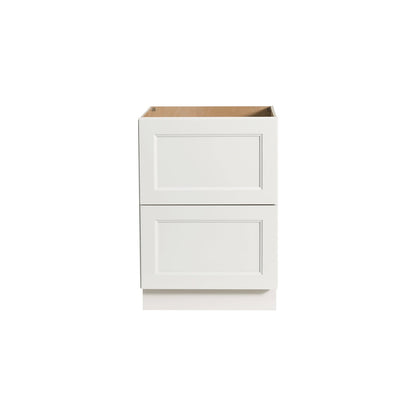 RTA Solid Wood Escada Two Drawer Base Cabinet Dove for Kitchen, Bathroom & Laundry storage