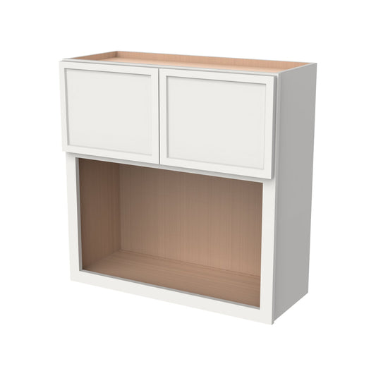 RTA Solid Wood Newtown Wall Cabinet Origami White for Kitchen, Bathroom & Laundry Storage, 2 Doors