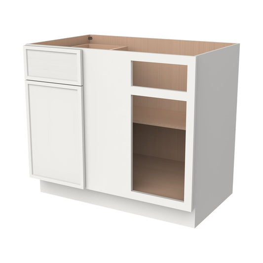 RTA Solid Wood Newtown Base Blind Corner Cabinet Origami White for Kitchen, Bathroom & Laundry storage, 1 Door 1 Drawer 1 Shelf (REQUEST 42" SPACE)