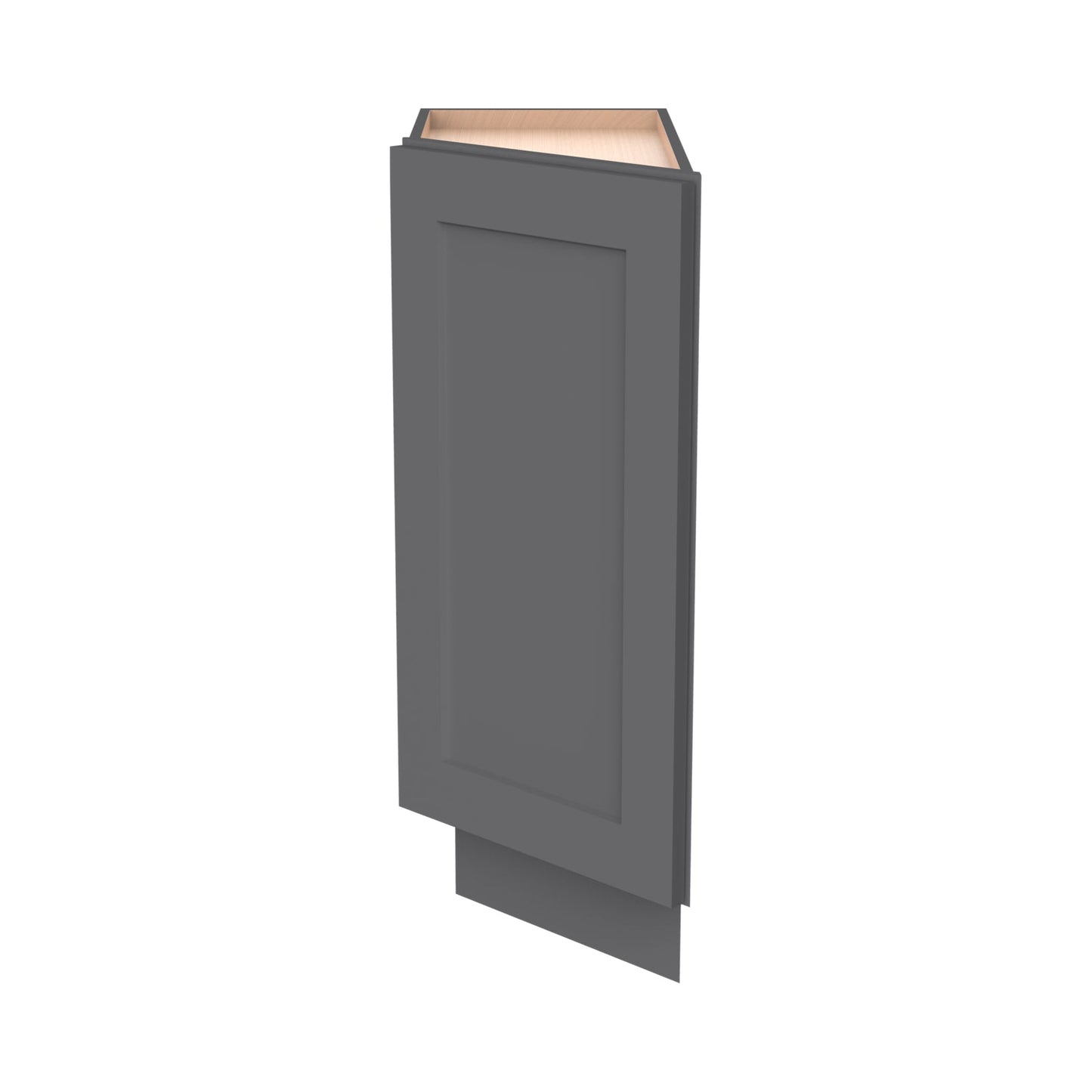 RTA Solid Wood Shaker Base End Angle Cabinets Pebble Gray, Bathroom & Laundry Room Storage