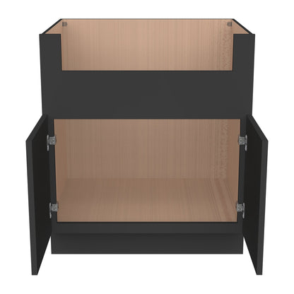 Newtown Solid wood Charcoal Black  RTA Farm Sink Base Cabinet (2 Butt Door)