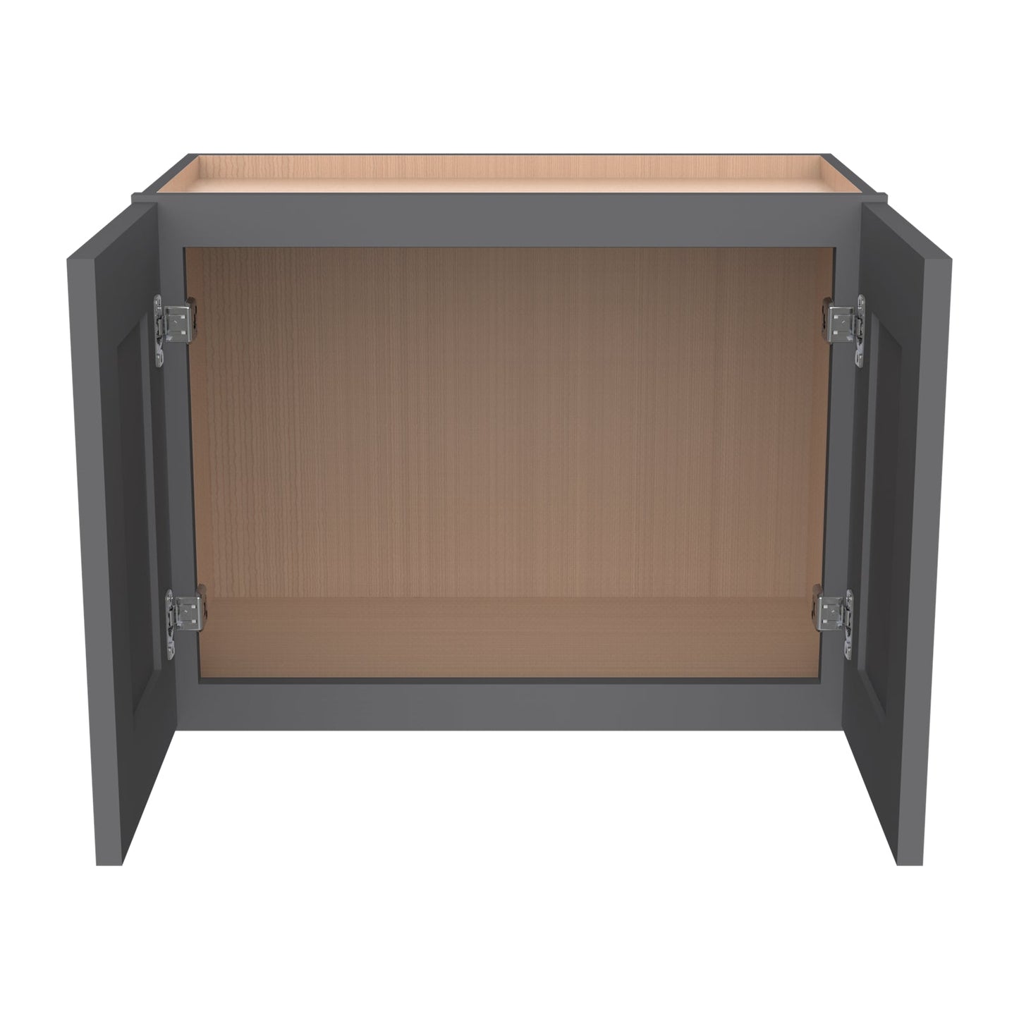 RTA Solid Wood Shaker Double Door Wall Cabinets  Pebble Gray for Kitchen Bathroom and Laundry Storage