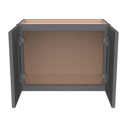 RTA Solid Wood Shaker Double Door Wall Cabinets  Pebble Gray for Kitchen Bathroom and Laundry Storage