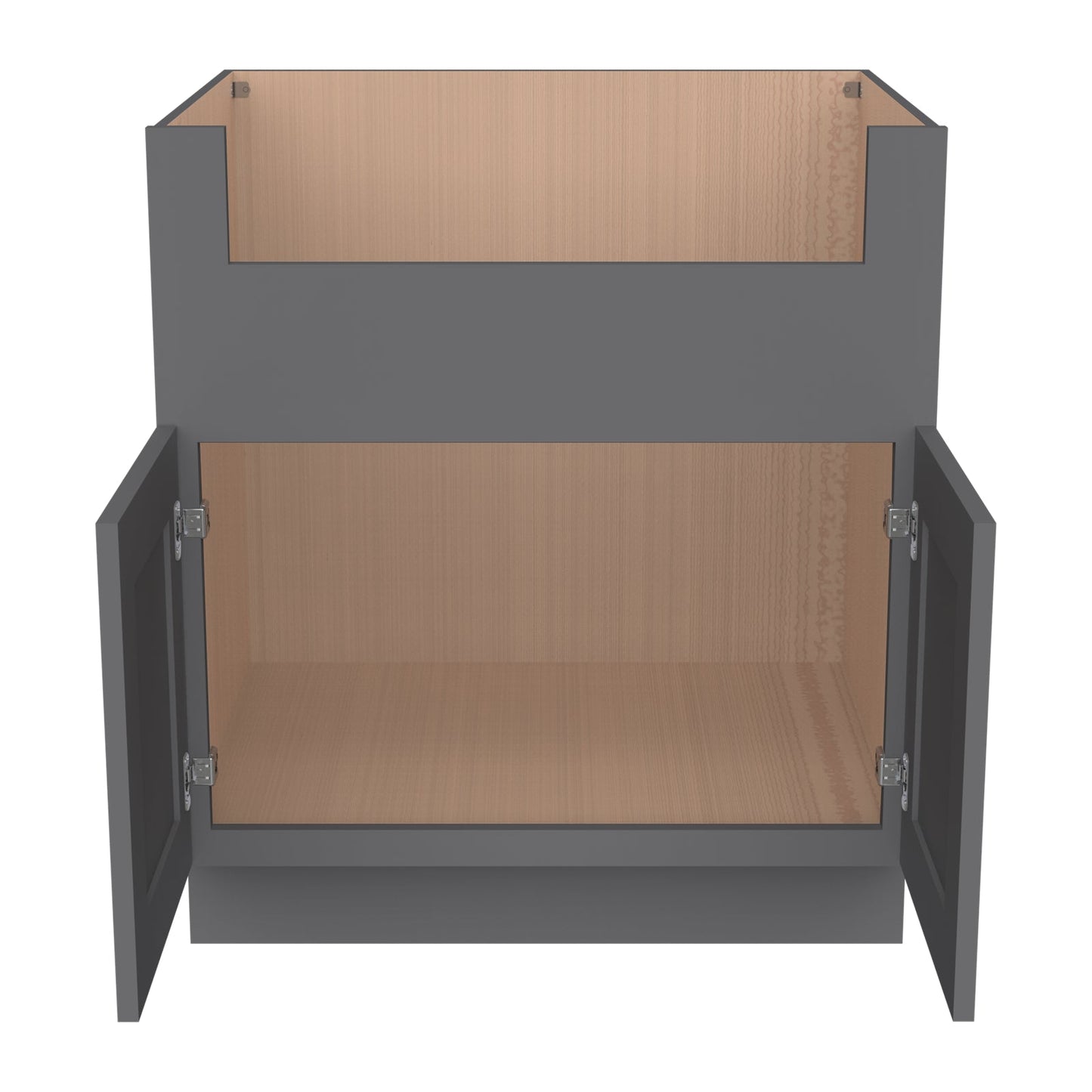 RTA Shaker Solid wood Pebble Gray Farm Sink Base Cabinet (2 Butt Door)
