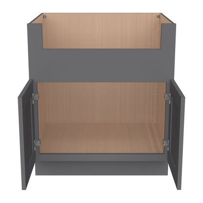 RTA Shaker Solid wood Pebble Gray Farm Sink Base Cabinet (2 Butt Door)