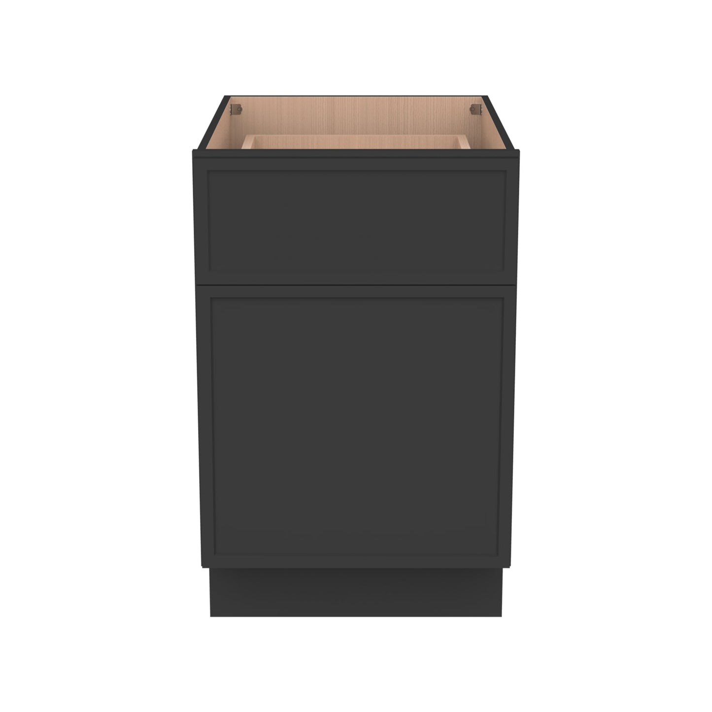 RTA Newtown Solid Wood Waste Basket Base Cabinet Charcoal Black for Kitchen, Bathroom & Laundry Storage