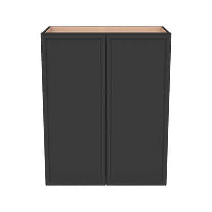 RTA Newtown Solid Wood Wall Cabinet Charcoal Black for Kitchen, Bathroom & Laundry Storage