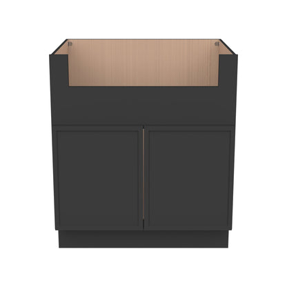 Newtown Solid wood Charcoal Black  RTA Farm Sink Base Cabinet (2 Butt Door)
