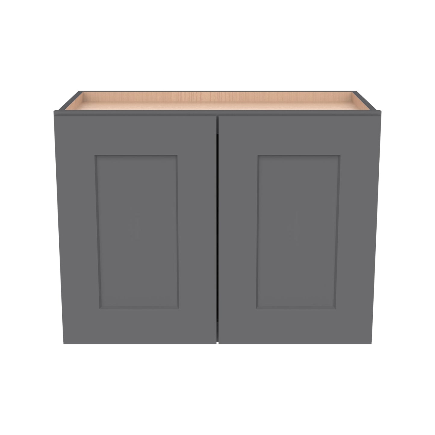 RTA Solid Wood Shaker Double Door Wall Cabinets  Pebble Gray for Kitchen Bathroom and Laundry Storage