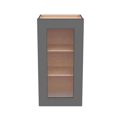 RTA Solid Wood Cabinet Shaker Glass Door Wall Cabinets Pebble Gray for Kitchen Bathroom and Laundry Storage (Glass Insert Sold Separately)
