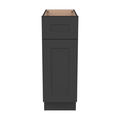 Shaker Charcoal Black Solid Wood RTA Base Cabinet for Kitchen, Bathroom & Laundry Storage, 1 Door 1 Drawer 1 Shelf