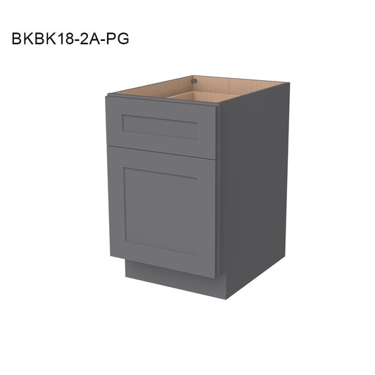 RTA Shaker Solid Wood Waste Basket Base Cabinet Pebble Gray for Kitchen, Bathroom & Laundry Storage